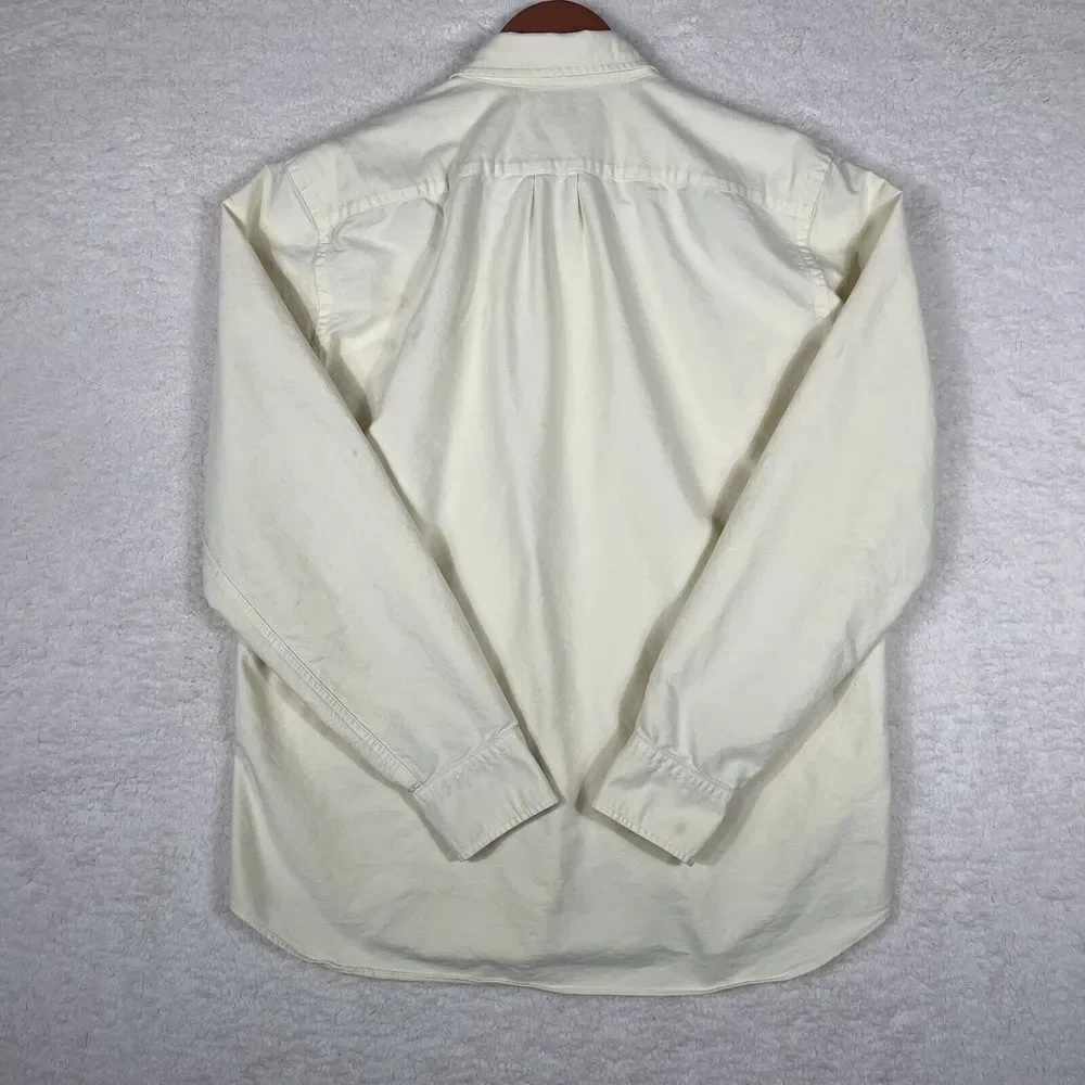J Crew Shirt Mens Large Yellow Tailored Fit Long Sleeve Cotton‎ Button Down